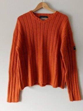 Campus Crew wool knit sweater - rust orange